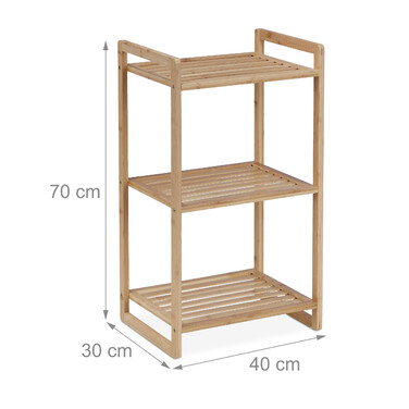 Бамбукова полиця Relaxdays з 3 полицями