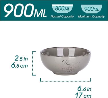 Миски для круп з керамограніту, вінтажного вигляду (Navia-2), 4 шт.