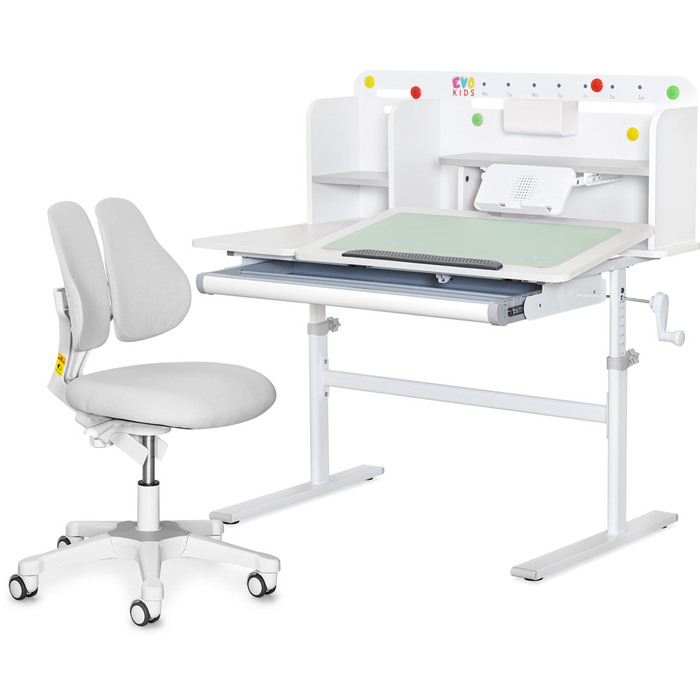 Комплект парта Evo-кids TH-230 Grey + крісло Evo-kids Mio Lite G (арт.TH-230 W/G + Y-208 G)