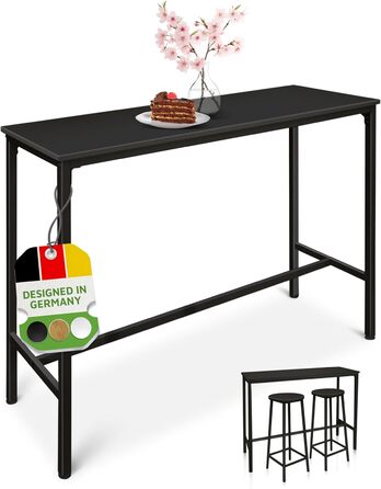 Барний стіл BeFair з дуба та білого кольору, 120x40x100 см, індустріальний стиль, з підніжкою