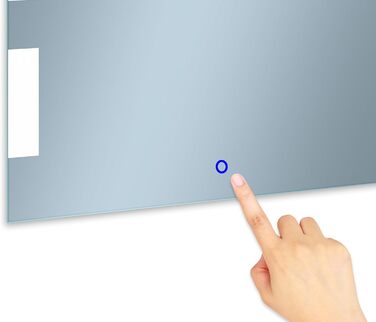 Дзеркало для ванної кімнати 50x70 см з підсвічуванням LED, сенсорний вимикач, бічне підсвічування