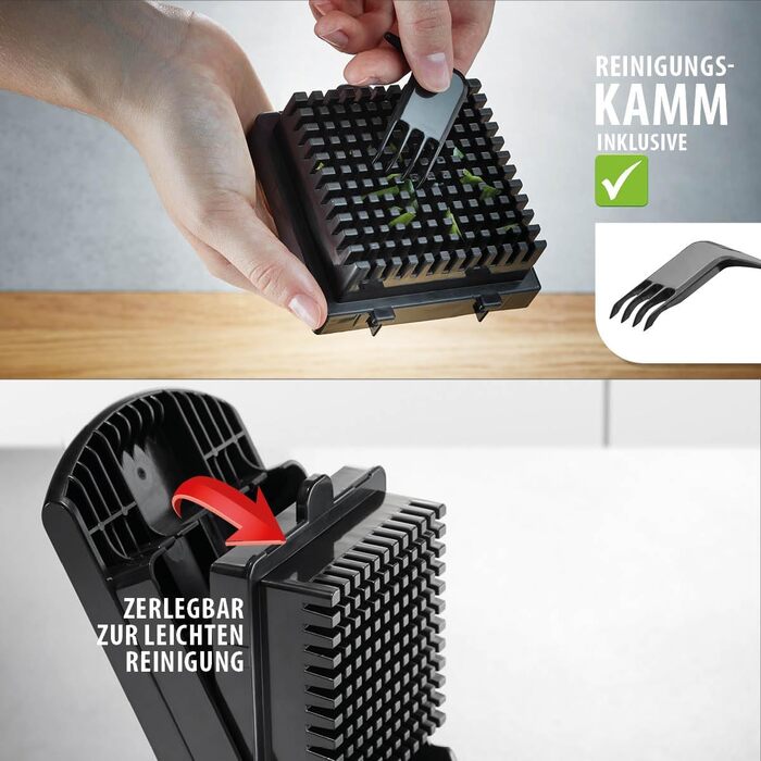 GEFU Трепо - багатофункціональний кухонний нарізчик для овочів, фруктів, сиру та салату (чорний/прозорий)