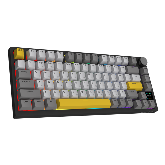 Бездротова механічна клавіатура Ajazz AK820 PRO 75% Flying Fish Switch Black RGB (AK820PRO-FF-BGY)
