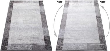 Килим oKu-Tex, сучасний геометричний, Oeko-Tex 100, світло-сірий, 80x250 см, для вітальні, передпокою, спальні