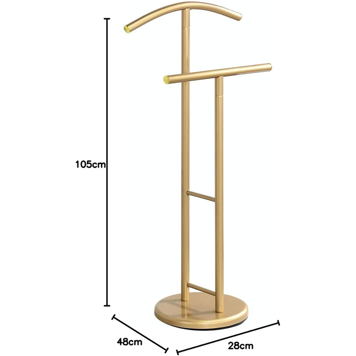 Стойка для одягу IDIMEX LAURENZ - металева золота, з вішалкою для штанів