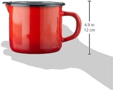 Емальований чайник Karl Krüger Rom 1л червоно-сірий з виливом, 12x12x11 см