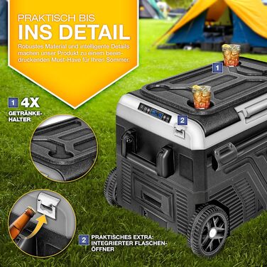 Автомобільний холодильник Tillvex® Kompressor 40-60л з Wi-Fi, 12/24V/230V, до -20°C для авто, вантажівок, кемпінгу