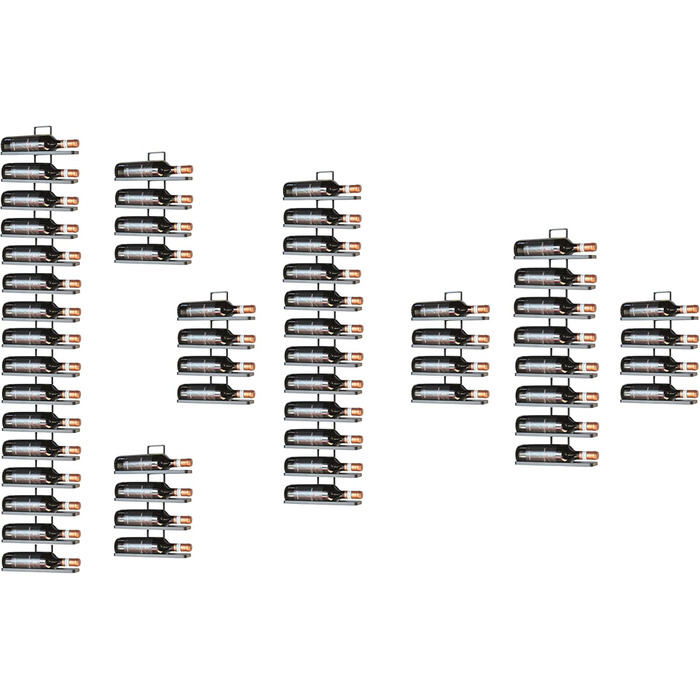 Стінний металевий стелаж для вина DanDiBo чорний, розширюваний (8 пляшок, комплект 2 шт)