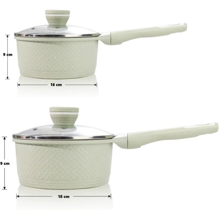 Сковорода для крепів DYGG Induktion 28 см з антипригарним покриттям Granit - для млинців, панкейків, доса з холодним ручкою (набір каструль 2шт 16+18)