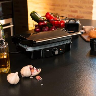 Електричний гриль Cecotec Rock'nGrill 1500 Stone Ceramic Mix&Grill, 1500 Вт, керамічне покриття, 180 градусів, з піддоном для жиру