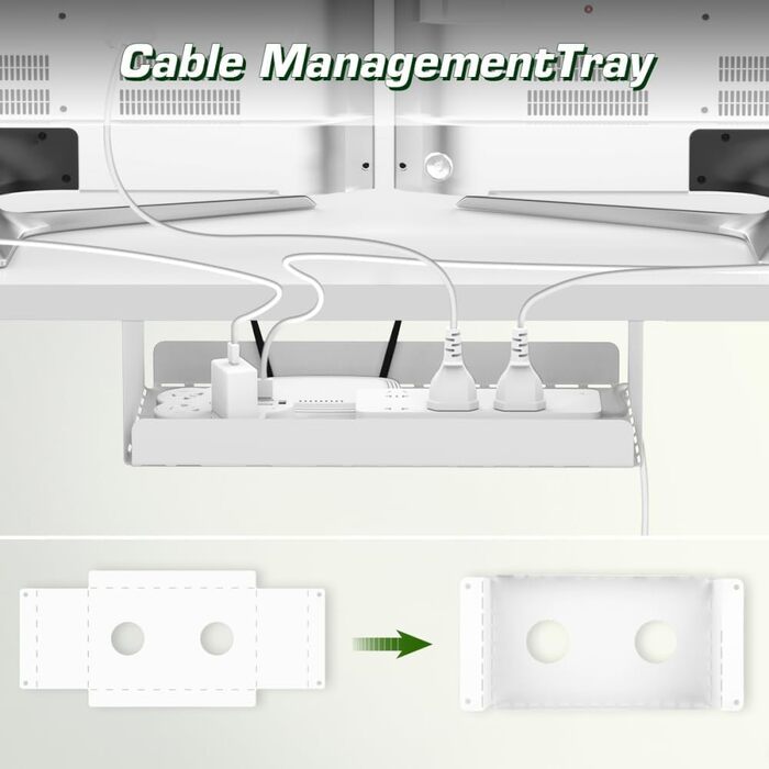 Електричний регульований стіл Airfish 160 x 80 см з USB-C зарядкою, кабелеуправлінням та 3 рівнями пам'яті (білий)