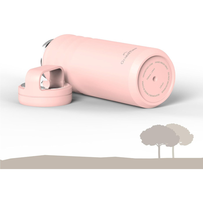 Термопляшка GRANDTIES 946мл з широким горлом та двома кришками - білий слонова кістка. Зберігає холод, для чоловіків та жінок