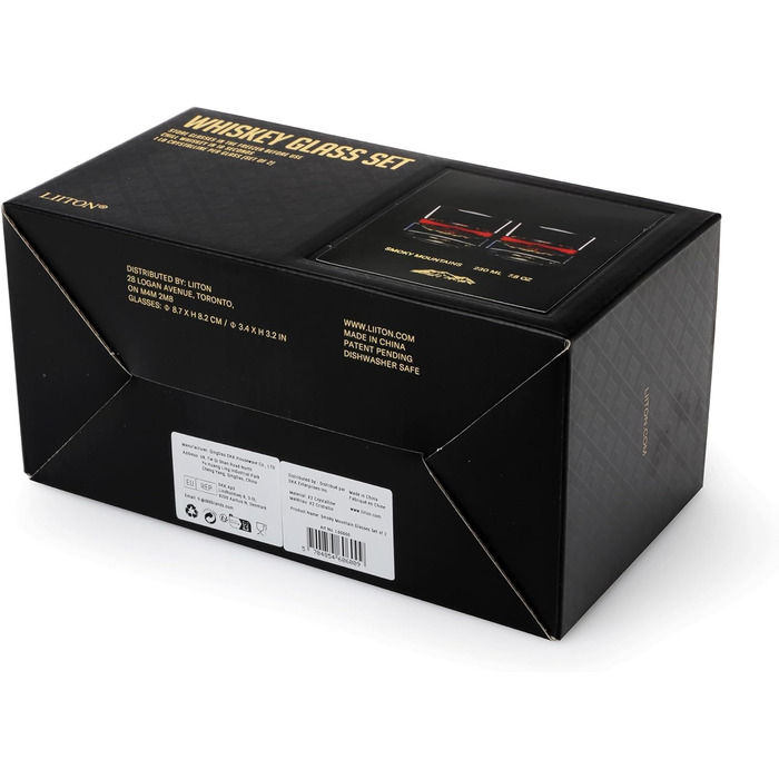 Набір склянок для віскі LIITON American Peaks Kristall 4 шт., 300 мл, для охолодження коктейлів, преміум якість