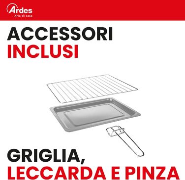 Електричний міні-пекар ARDES Magnus AR6226S, 25 літрів, сріблястий, з аксесуарами