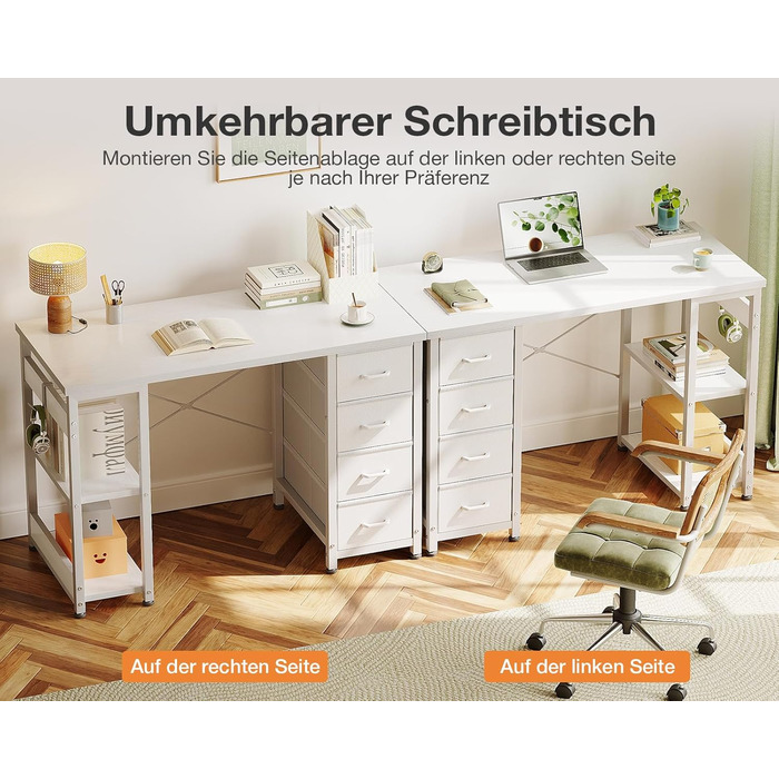 Компактний письмовий стіл Coleshome з 4 шухлядами, 100x40 см, з полицями, для офісу, кабінету, спальні