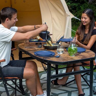 Набір посуду для кемпінгу Bo-Camp Melamin 16 предметів (синій): тарілки, чашки, посуд для подорожей