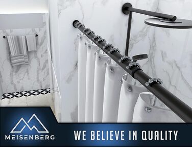 Телескопічна штанга для кріплення 260-310 см, матовий чорний, Ø 25 мм, багатофункціональна штанга без свердління. Підходить для штор, душових штор, ванних кімнат та балконів.