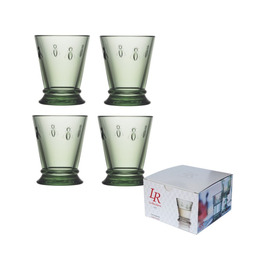 Набір склянок La Rochere Abeille, зелені, 260 мл, h 10,3 см, діам. 8,4 см, 4 шт.
