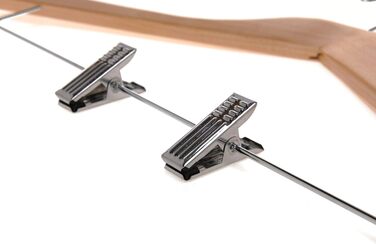 Дерев'яні вішалки для одягу з кліпсами, масивне дерево, вішалка для штанів, міцні металеві кліпси, поворотний гачок, для пальто, жакети, блузи, костюми (Натуральне дерево, 20 шт.)