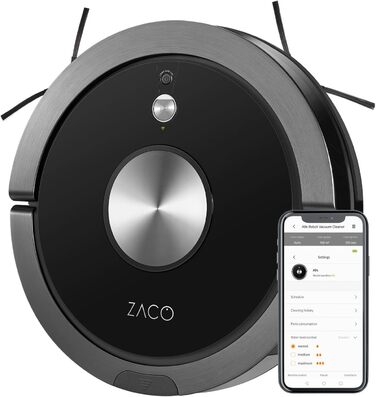 Робот-пилосос ZACO A9s з функцією миття підлоги, керуванням App/Alexa, 2 години роботи, для шерсті домашніх тварин, твердої підлоги/килимів