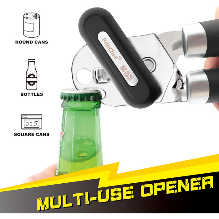 Ручний відкривач для банок PrinChef з потужним магнітом, чорний