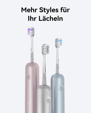 Laifen Wave - електрична звукова зубна щітка з 3 насадками, водонепроникна (IPX7), для дорослих (рожева)