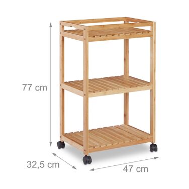 Сервісний столик Relaxdays з бамбука на 3 ярусах