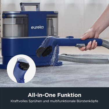Пилосос-мийник Eureka NEY100: для килимів, диванів, оббивки та авто | Можливість миття та сушіння | 12500Pa, 1.5L бак, формула для чищення