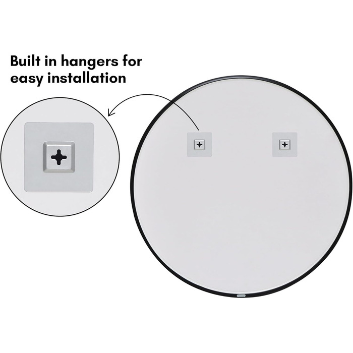 Дзеркало овальне Americanflat Spiegel Oval 30x61 см з чорним пластиковим каркасом для ванної, вітальні або спальні