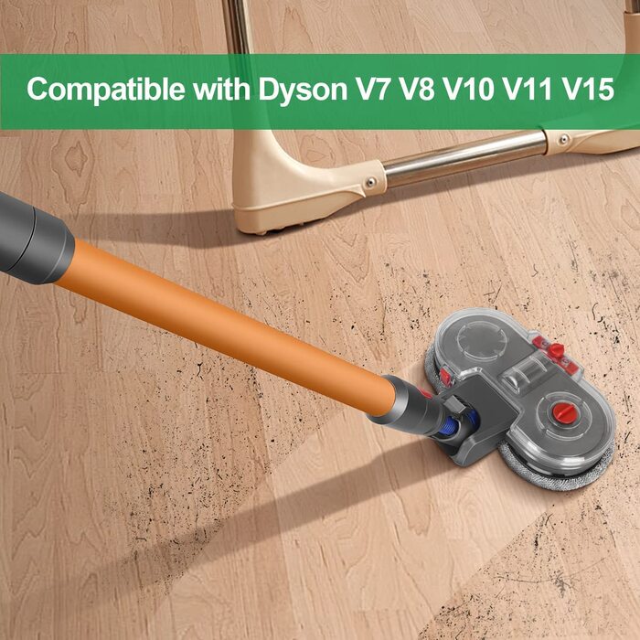 Електрична насадка для швабри Jajadeal для Dyson V15 V11 V10 V8 V7 аксесуари, насадка для швабри для Dyson зі знімним резервуаром для води, 12 миються швабр (набір насадок для швабри -1)