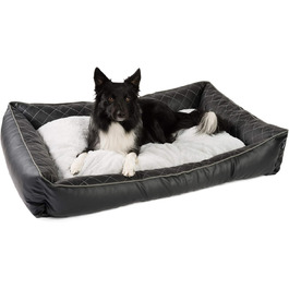 Лежак для собак JAMAXX Ortho Memory, що миється, водовідштовхувальний, простий у догляді, дуже товстий, з двосторонньою подушкою, PDB2011 чорний (M) 90x70