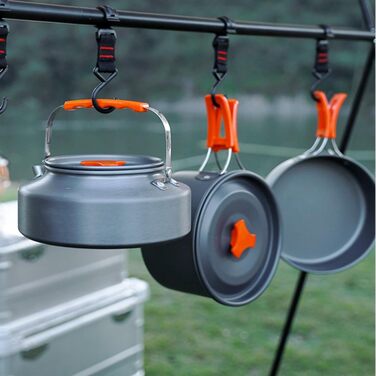 Набір кухонного посуду для кемпінгу Yesaler: каструля, сковорода, чайник для пікніків, походів та риболовлі