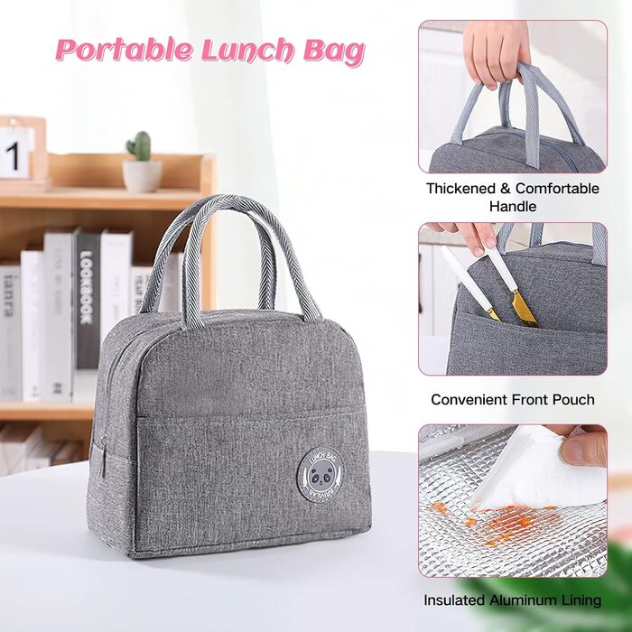 Ланчбокс дорослий та дитячий з сумкою, 3 відділи, витоки неможливі, для мікрохвильовки, бенто-бокс для роботи, школи, пікніка, подорожей (рожевий)