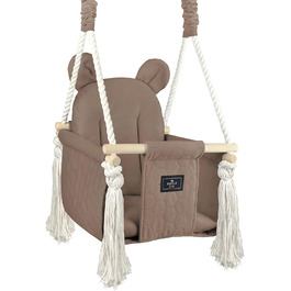 Дитяча гойдалка для дому та вулиці Bär Light Velvet | Гойдалка для малюків | Дерев'яна гойдалка для дітей | Гойдалка для дверного отвору