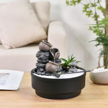 Фонтан для саду Oasis Zen'Light: водоспад, LED-підсвічування, білий пісок, декор для релаксації