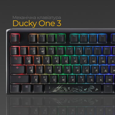 Механічна клавіатура Ducky One 3 TKL Cherry MX Blue RGB Black UA