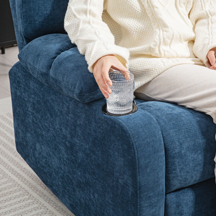 Крісло-релакс з підставкою для ніг, відкидне крісло, поворотне, до 150 кг, сталевий каркас, 88x96x108 см, темно-синій