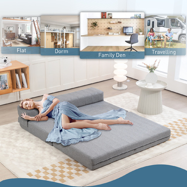 Розкладний крісло-ліжко, гостьове ліжко, компактне, витримує до 250 кг, розмір 138x80x50 см, сірий