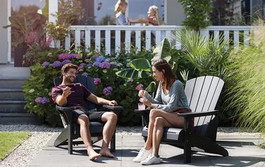 Стілець Keter Adirondack Allibert Troy пластиковий для саду і тераси, антрацит, 93x81x96.5 см, вуличний, стійкий до погодних умов