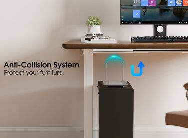 Електричний стіл з регулюванням висоти, металевий каркас з USB-C, пам'ять, антиколізійна система, 2 мотори, білий