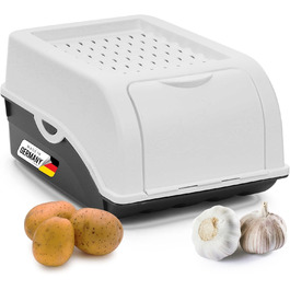 Коробка для зберігання картоплі Novaliv | 2x маленька 3,5л | Біла | Контейнер для цибулі та овочів | Складається | Короб для картоплі, цибулі, фруктів та моркви