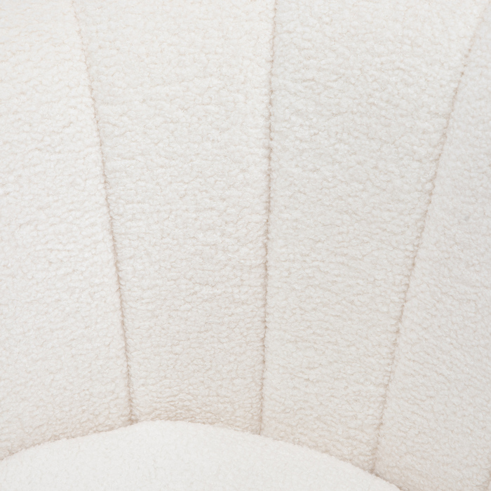 Крісло-шезлонг у формі мушлі, крісло для відпочинку, розслаблююче крісло, металеві ніжки золотистого кольору, 79Ш x 77Г x 77В см, білий