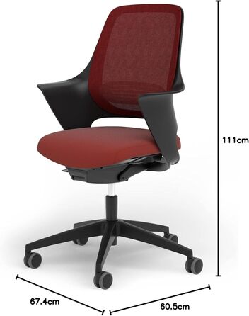 Ergotopia WellBack: Ергономічне крісло для офісу та дому, Made in Germany, з підтримкою попереку та синхромеханікою, білий каркас, сірий колір