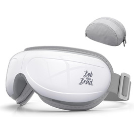 Масажер для очей Bob and Brad EyeOasis 2 з підігрівом, музикою та компресією. Електрична маска для очей для зняття темних кіл та сухості очей. Подарунок для чоловіків та жінок. Білий