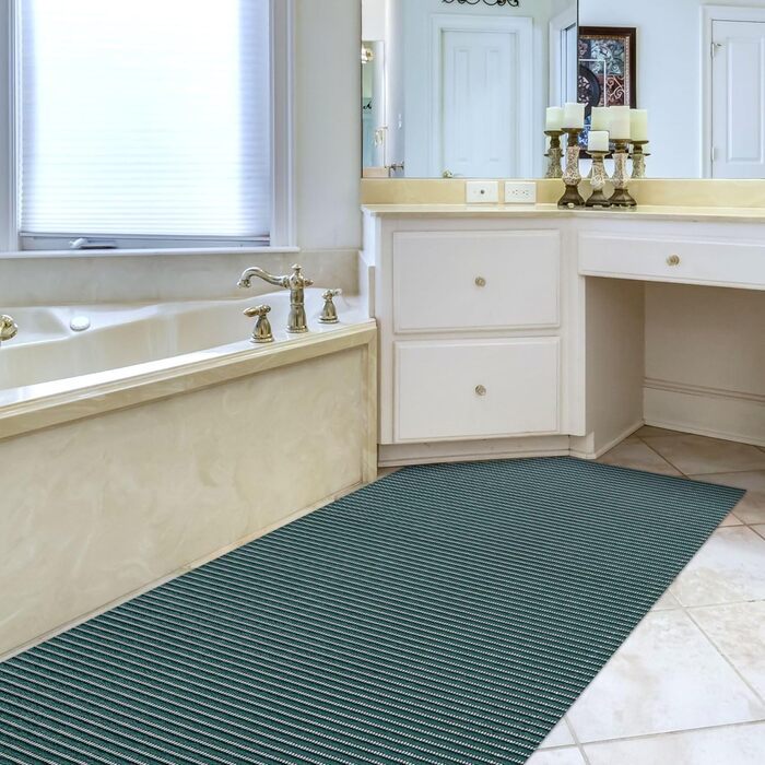 Килимок для ванни ANRO м'який поролоновий килимок темно-зелений 220х130см
