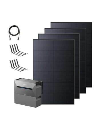 Сонячна електростанція Anker SOLIX для балкону (1780W | 3200Wh) з акумулятором Solarbank 2 E1600 Pro (1600Wh) та розширювальним акумулятором BP1600 (1600Wh), 4 панелі RS40T (445W), підставки, 4 MPPT, 1000W AC, Plug&Play