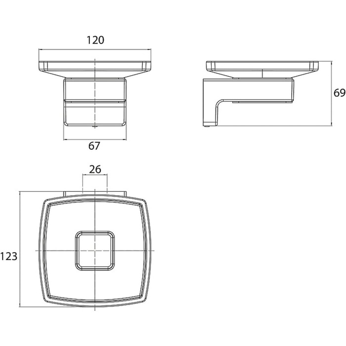 Тримач для рушників EMCO Cue на стіну, одноручний, металевий, хромований | Тримач для мила