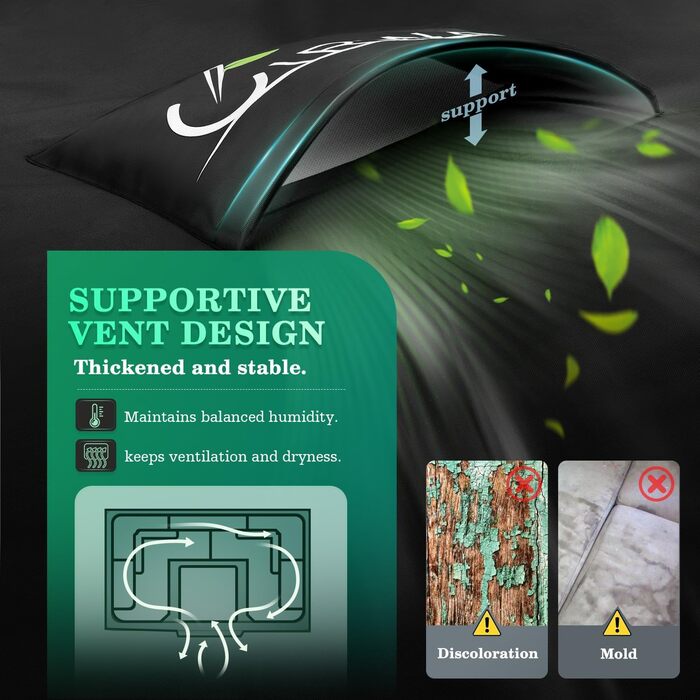 Чохол для садово-патіо меблів UIRWAY 180x120x74 см, водовідштовхуючий, 420D Oxford, з вентиляційними отворами та світловідбиваючими смугами