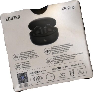 Навушники Edifier X5 Pro ANC, AI дзвінки, швидка зарядка, ігри, додаток, IP55, TWS BT 5.3 - чорний