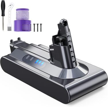 Змінна батарея EVARY 6000 мАг для Dyson DC62 / DC58 / DC59 / DC61 / DC72 / DC74 / SV03-SV09 2 фільтри та щітки